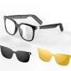 The Y102 smart glasses are suitable for cross-border day and night use, featuring air conduction, water and sweat resistance, and three functions in one lens. They are equipped with a voice assistant and touch control Item Picture